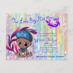 Baby Boy Bubbles & Unicorns Briefkaart