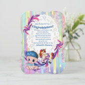 Baby Boy Bubbles & Unicorns Congrating card Kaart (Staand voorkant)