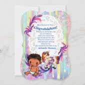 Baby Boy Bubbles & Unicorns Congrating card Kaart (Voorkant)