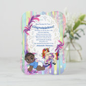 Baby Boy Bubbles & Unicorns Congrating card Kaart (Staand voorkant)
