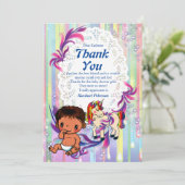 Baby Boy Bubbles & Unicorns Dank je wel Bedankkaart (Staand voorkant)