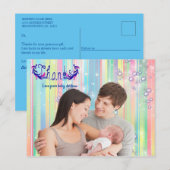 Baby Boy Bubbles & Unicorns Foto Briefkaart (Voorkant / Achterkant)