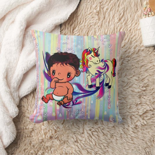 Baby Boy Bubbles & unicorns Kussen (Deken)