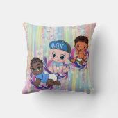 Baby Boy Bubbles & unicorns Kussen (Achterkant)