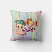 Baby Boy Bubbles & unicorns Kussen (Voorkant)