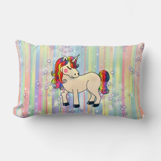 Baby Boy Bubbles & unicorns Kussen (Voorkant)