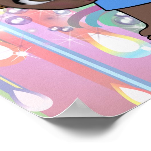 Baby Boy Bubbles & Unicorns Poster (Hoek)