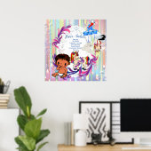 Baby Boy Bubbles & Unicorns Poster (Thuiskantoor)