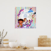 Baby Boy Bubbles & Unicorns Poster (Keuken)