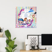 Baby Boy Bubbles & Unicorns Poster (Thuiskantoor)