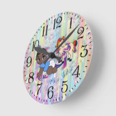 Baby Boy Bubbles & unicorns Ronde Klok (Hoek)