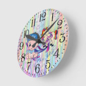 Baby Boy Bubbles & unicorns Ronde Klok (Hoek)