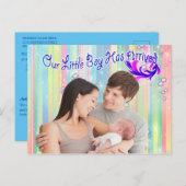 Baby Boy Bubbles & Unicorns zijn ontstaan Briefkaart (Voorkant / Achterkant)