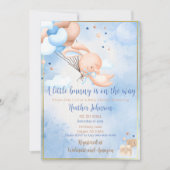Baby Boy Bunny Baby shower Kaart (Voorkant)