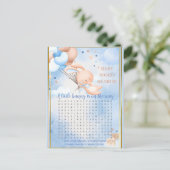 Baby Boy Bunny Baby shower spel Briefkaart (Staand voorkant)