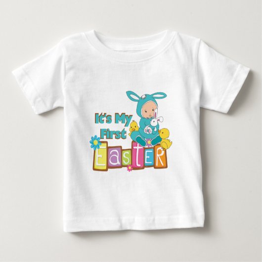 Baby Boy Bunny First Easter T-shirt (Voorkant)