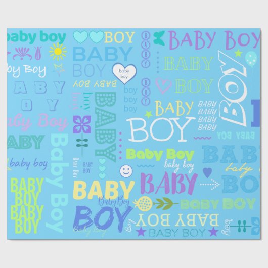 Baby Boy Cadeaupapier (Vlak)