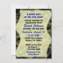 Baby Boy - Camo Thema Baby shower Uitnodiging
