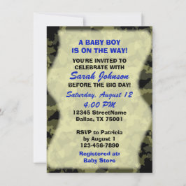 Baby Boy - Camo Thema Baby shower Uitnodiging