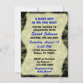 Baby Boy - Camo Thema Baby shower Uitnodiging