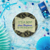 Baby Boy - Camo Thmed Baby shower Papieren Bordje (Feest)