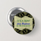 Baby Boy - Camo Thmed Baby shower Ronde Button 5,7 Cm (Voorkant /achterkant)