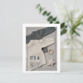 Baby Boy Card, baby shower Feestdagenkaart (Staand voorkant)