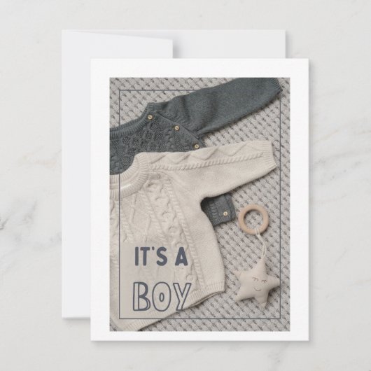 Baby Boy Card, baby shower Feestdagenkaart (Voorkant)