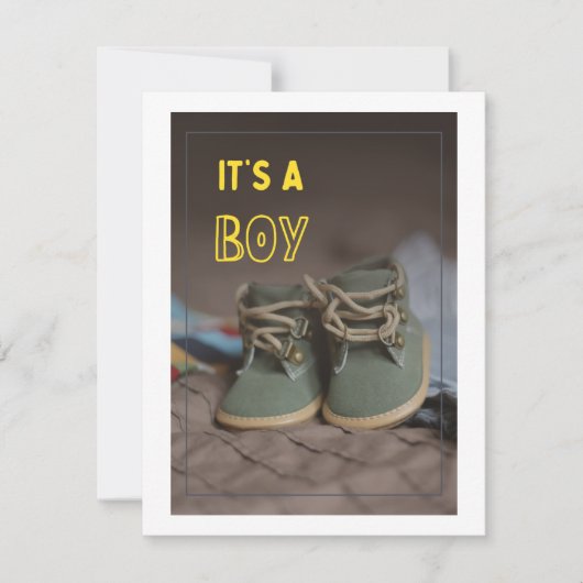 Baby Boy Card, baby shower Feestdagenkaart (Voorkant)