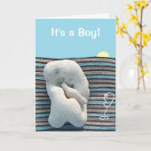 Baby Boy Card Gefeliciteerd met de bevalling Kaart (Gele Bloem)
