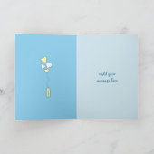 Baby Boy Card tedy beer blauw en geel Kaart (Binnen)