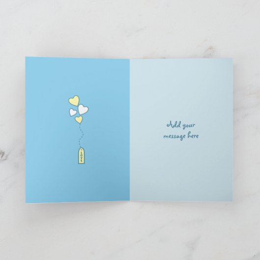 Baby Boy Card tedy beer blauw en geel Kaart (Binnen)