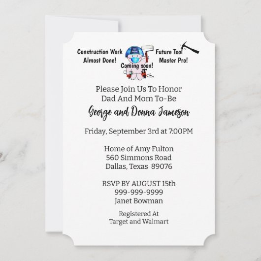 Baby Boy Carpenter Kaart (Voorkant)