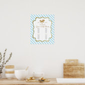 Baby Boy Carrousel Vertrouwde Baby shower Poster (Keuken)