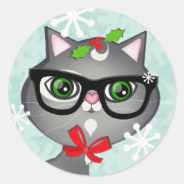 Baby Boy Cat Lover Eerste Kerstmis Stickers
