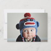 Baby Boy Chevron 1e Verjaardag Dank u Fotokaart Bedankkaart (Achterkant)