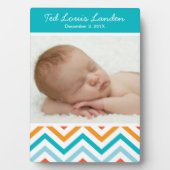 Baby Boy Chevron Foto Plaque Fotoplaat (voorkant)