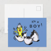 Baby BOY Chick Cartoon Briefkaart (Voorkant / Achterkant)