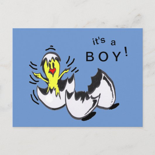 Baby BOY Chick Cartoon Briefkaart (Voorkant)