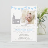 Baby Boy Christening/Baptism Uitnodiging (Staand voorkant)