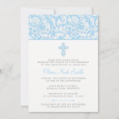 Baby Boy Christening/Baptism Uitnodiging (Voorkant)