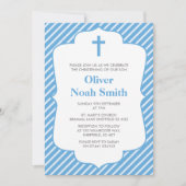 Baby Boy Christening/Baptism Uitnodiging (Voorkant)