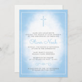 Baby Boy Christening/Baptism Uitnodiging (Voorkant / Achterkant)