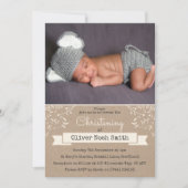 Baby Boy Christening/Baptism Uitnodiging (Voorkant)