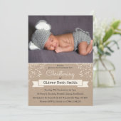 Baby Boy Christening/Baptism Uitnodiging (Staand voorkant)