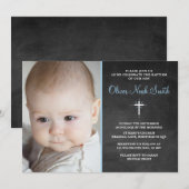 Baby Boy Christening/Baptism Uitnodiging (Voorkant / Achterkant)