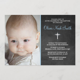 Baby Boy Christening/Baptism Uitnodiging