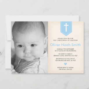 Baby Boy Christening/Baptism Uitnodiging