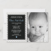 Baby Boy Christening/Baptism Uitnodiging (Voorkant)