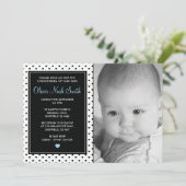 Baby Boy Christening/Baptism Uitnodiging (Staand voorkant)